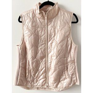 NWT J. Crew Lightweight Quilted Primaloft Zip Front Vest Blush Pearl Size L